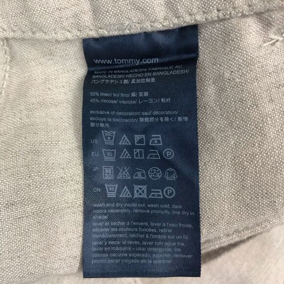 TOMMY HILFIGER Linen Pant Women 4 Wide Leg Cottage Retro Y2K Resort Feminity - Picture 7 of 9